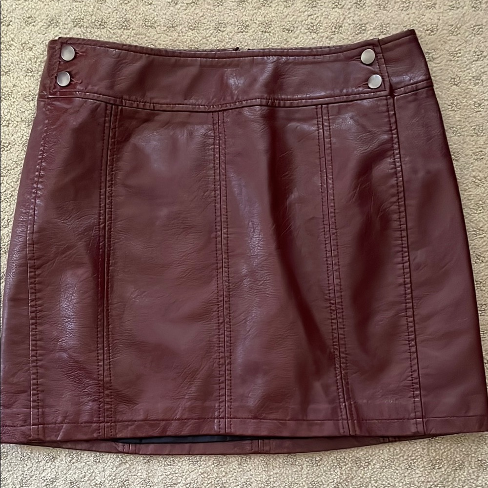 Free People Burgundy Mini Skirt
